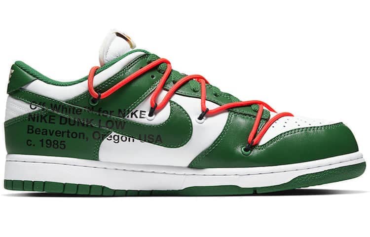 nike x off white dunk low pine green
