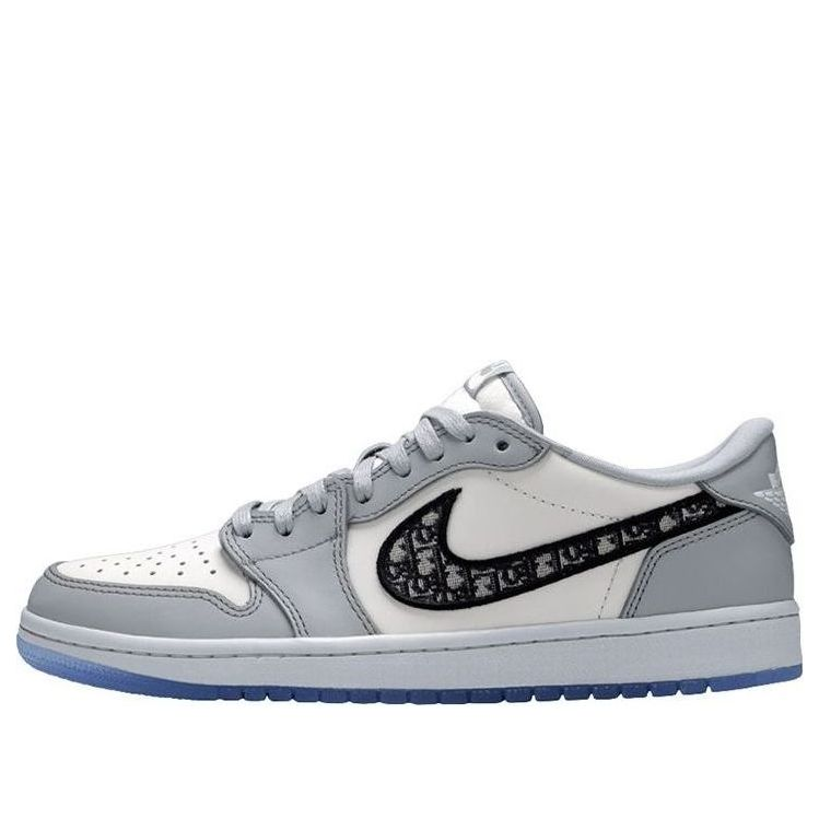 dior x air jordan 1 low white grey