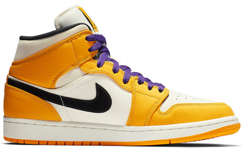 air jordan 1 mid lakers gold