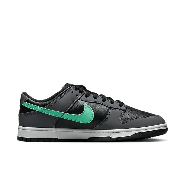 nike dunk low black green glow