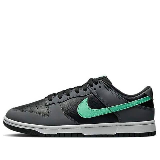 nike dunk low black green glow