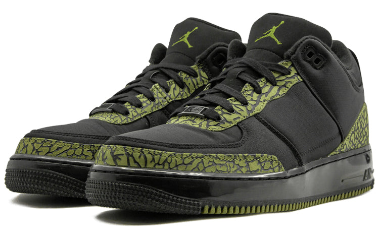 air jordan fusion 3 ls black green