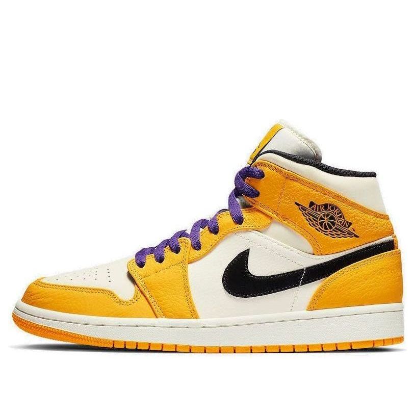 air jordan 1 mid lakers gold