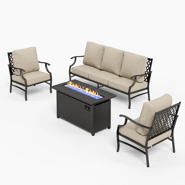 Asfand 5 - Person Outdoor Seating Group with Cushions