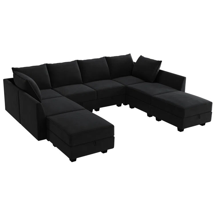 Tremee U Shaped Modular Velvet Sectional Couch