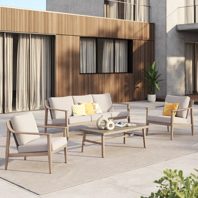 Willich Metal 5 - Person Outdoor Seating Group with Olefin Cushions