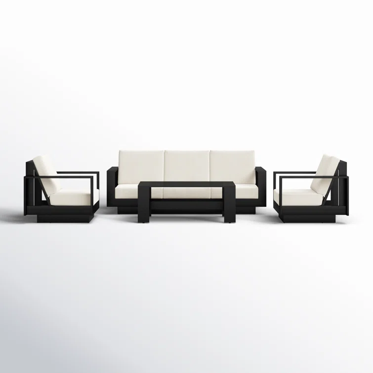 Sterling 4-Piece Outdoor Seating Group with Swivel Chairs and Sunbrella Cushions