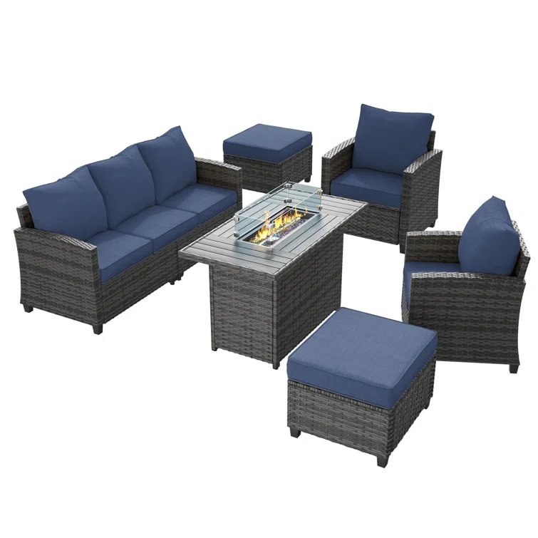 Rikuto 5 - Person Outdoor Seating Group with Cushions