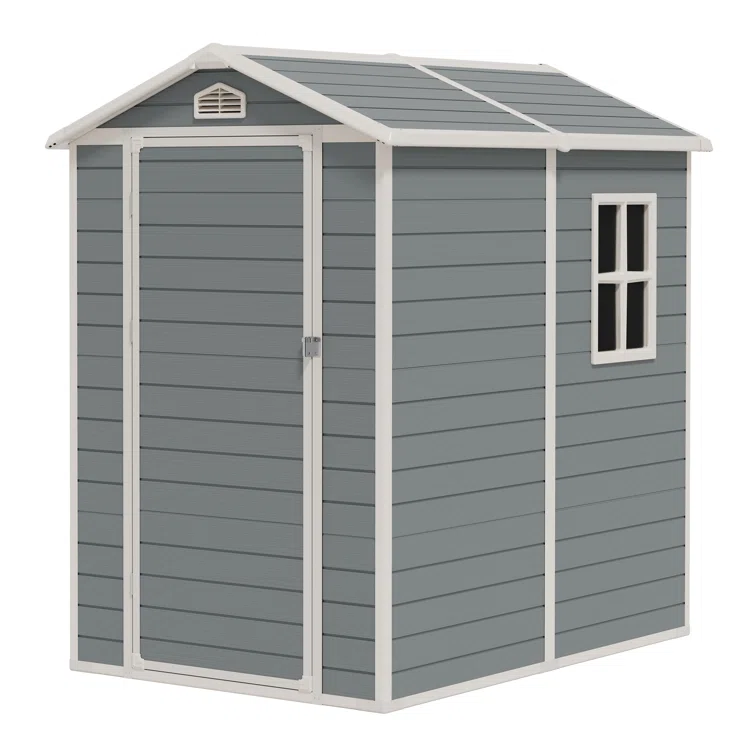 4 ft. W x 6 ft. D Plastic Lean-to Storage Shed