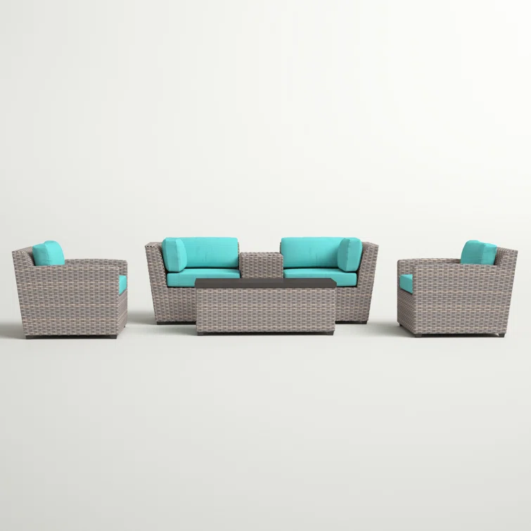 Zayleigh 4 - Person Outdoor Seating Group with Cushions