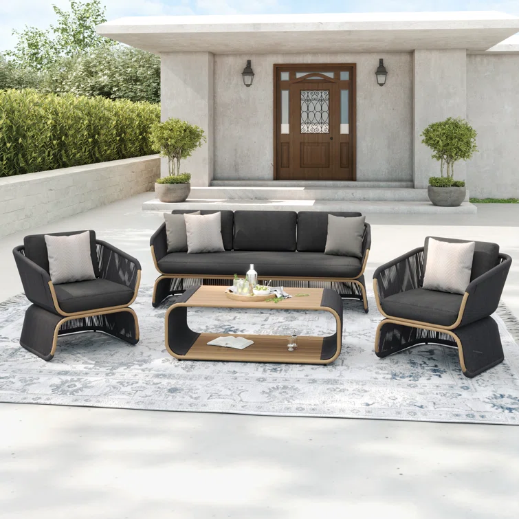Harper 5 - Person Outdoor Seating Group with Sunbrella Cushions