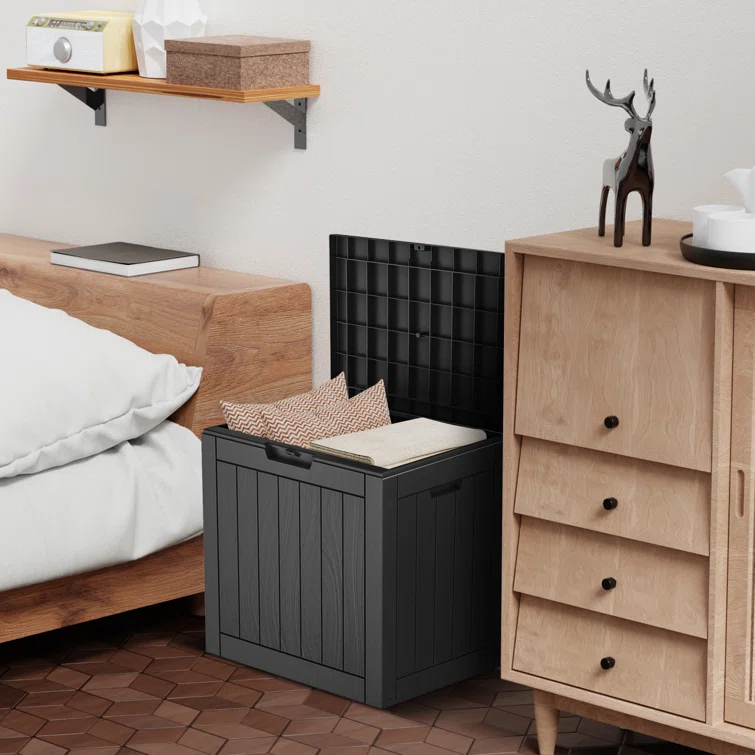 LeHom 22'' W 32 Gallons Water Resistant Resin Lockable Deck Box