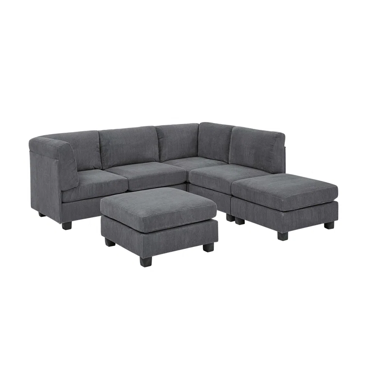 6 - Piece Corduroy Sectional