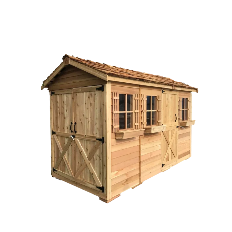 Boathouse 12 ft. W x 6 ft. D Western Red CedarWood Traditional Storage Shed