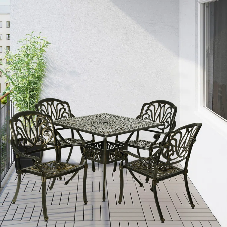 Leasure 4 - Person Rectangular Outdoor Dining Set