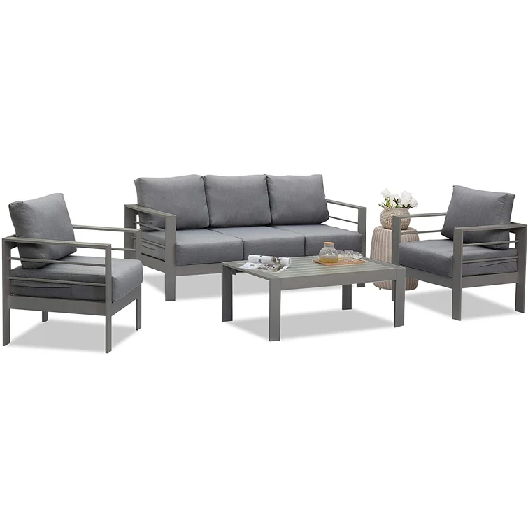 Brandtley 5-Person Metal Outdoor Seating Group With Cushions