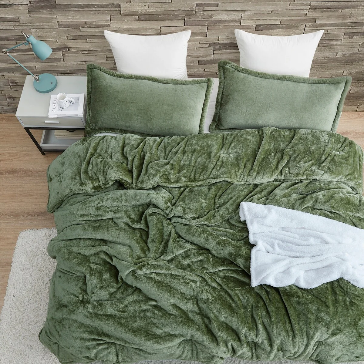 Softer than Soft? - Coma Inducer? Oversized Comforter Set - Double Plush Montana Green
