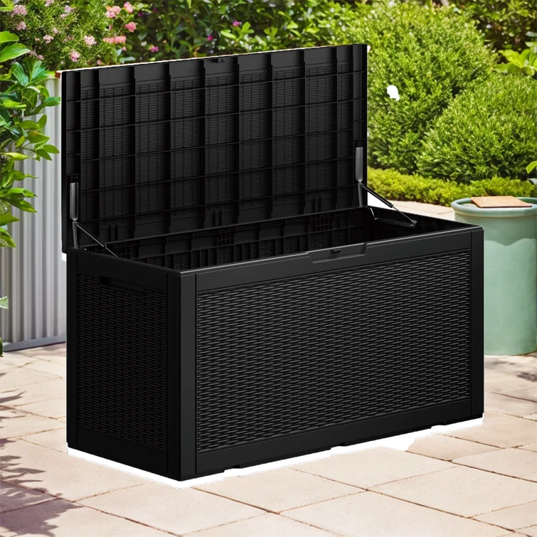 WORACO 21.46'' W 100 Gallons Water Resistant Resin Lockable Deck Box