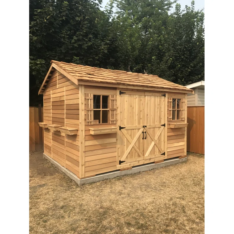 Longhouse 12 ft. W x 6 ft. D Western Red Cedar Wood Storage Shed