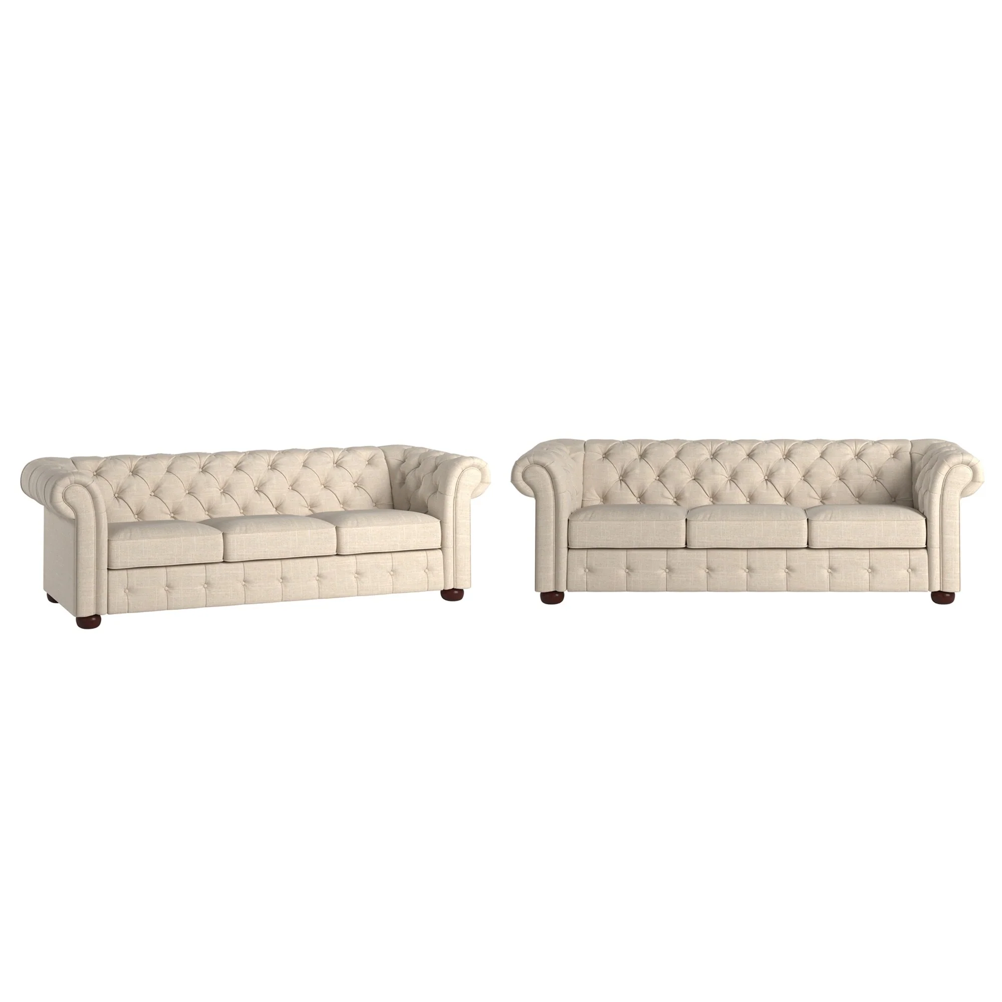 Gdansk Tufted Scroll Arm Chesterfield Sofa