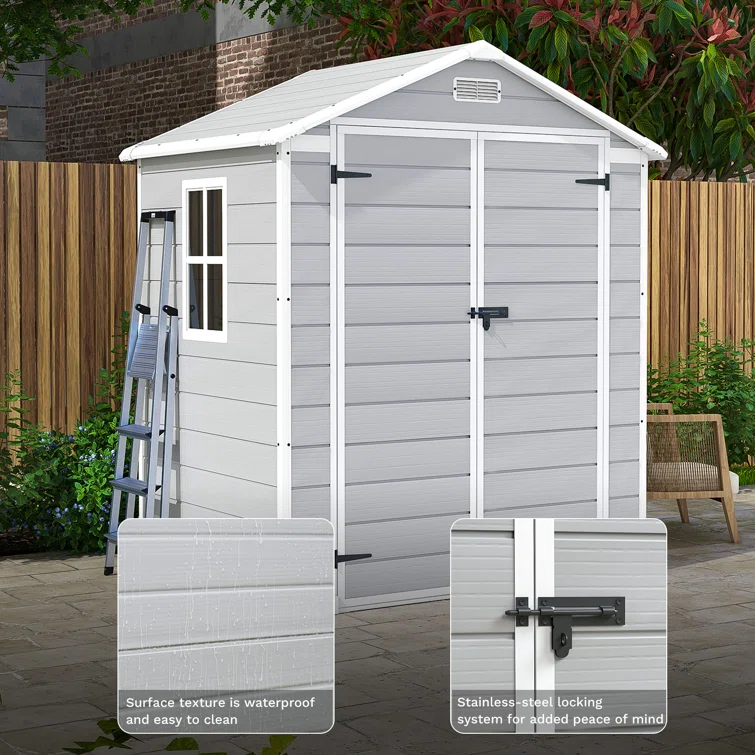 6 ft. W x 4 ft. D Plastic Storage Shed