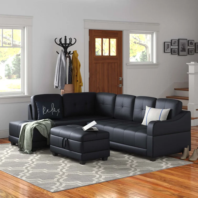 Gioia 3 - Piece Faux Leather Sectional