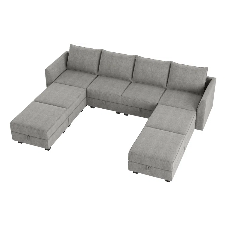 U shaped Sleeper Sectional Modular Sectional Sofa with Chaise