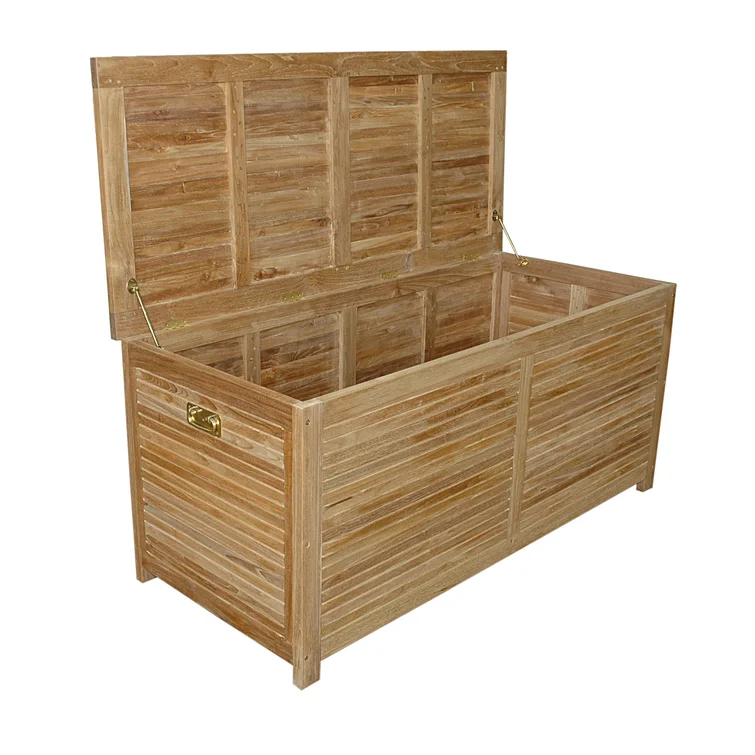 Anderson Teak Camrose 62'' W 60 Gallons Water Resistant Solid Wood Teak Deck Box in Brown