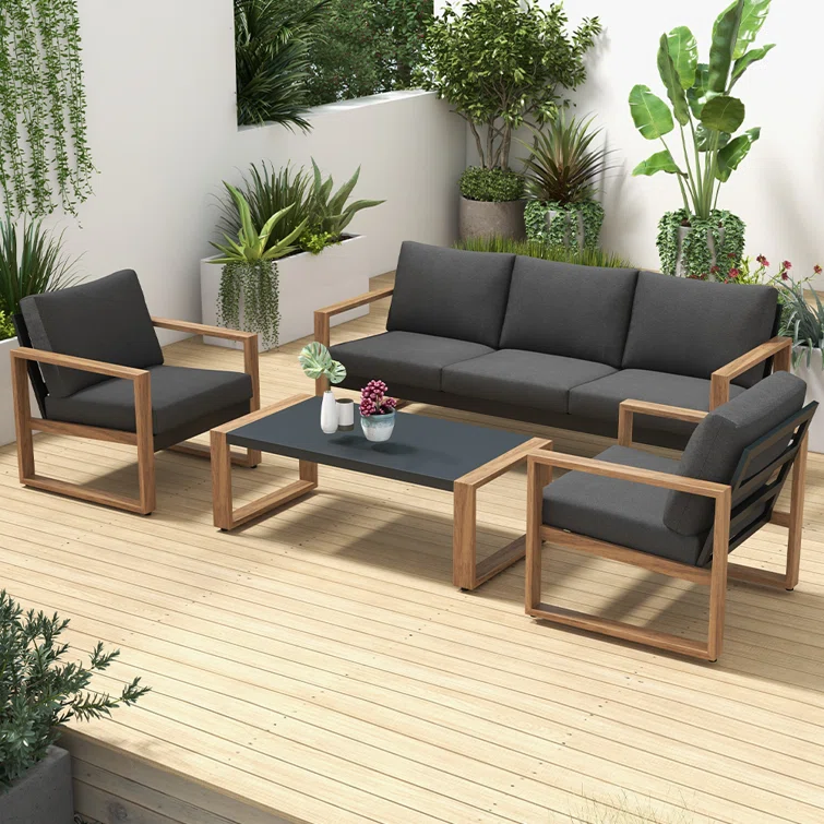 Berenisse 5 - Person Outdoor Seating Group with Cushions
