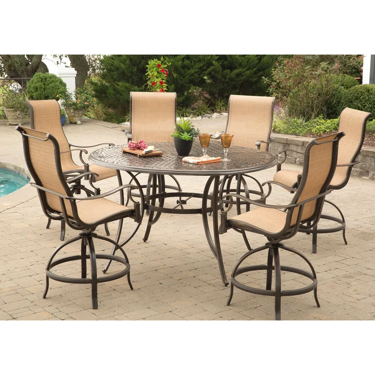 Alejandria 6 - Person Round Outdoor Dining Set