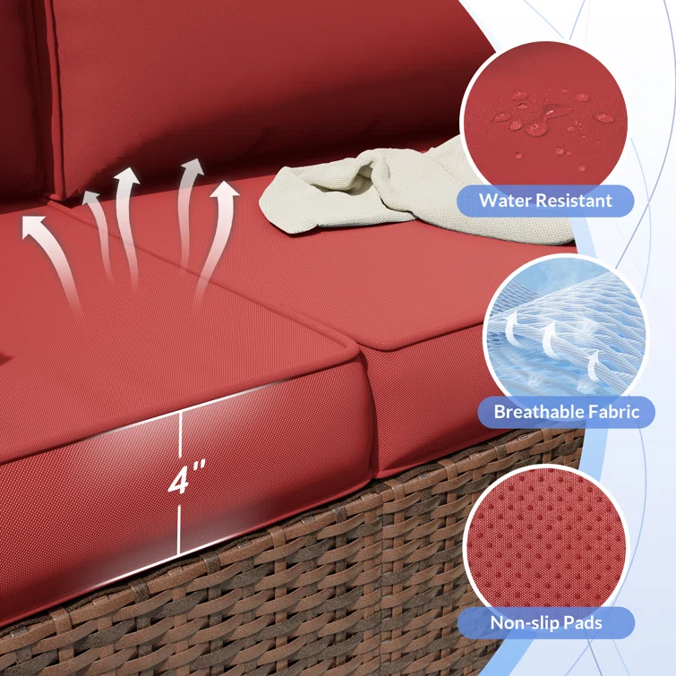 Dinyu 6 - Person Outdoor Seating Group with Cushions