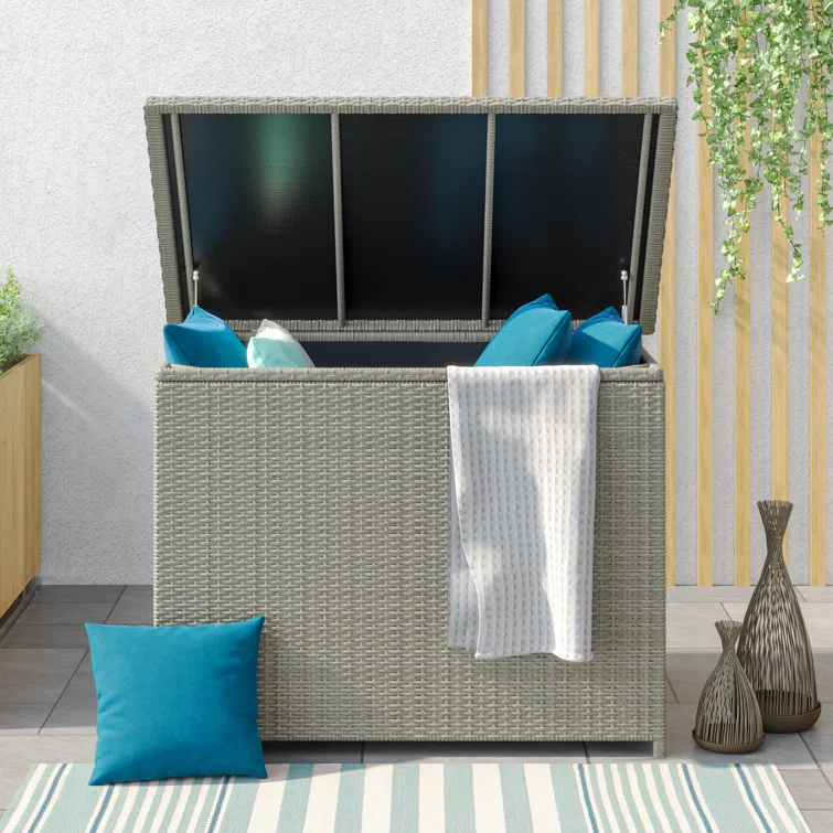 Etta Avenue™ Kristiana 46.46'' W 127 Gallons Wicker / Rattan Outdoor Deck Box