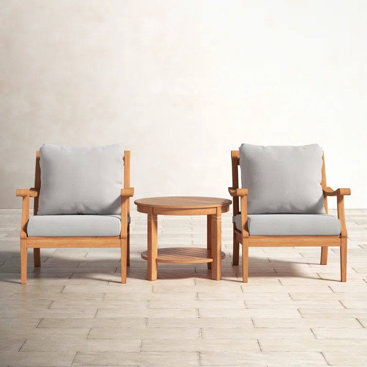 Arizona 3 - Piece Teak Outdoor Seating Group with Cushions