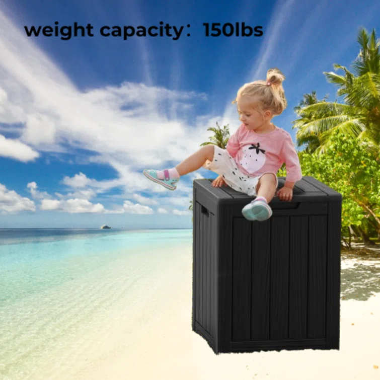 WORACO 16.93'' W 287 Gallons Water Resistant Resin Lockable Deck Box