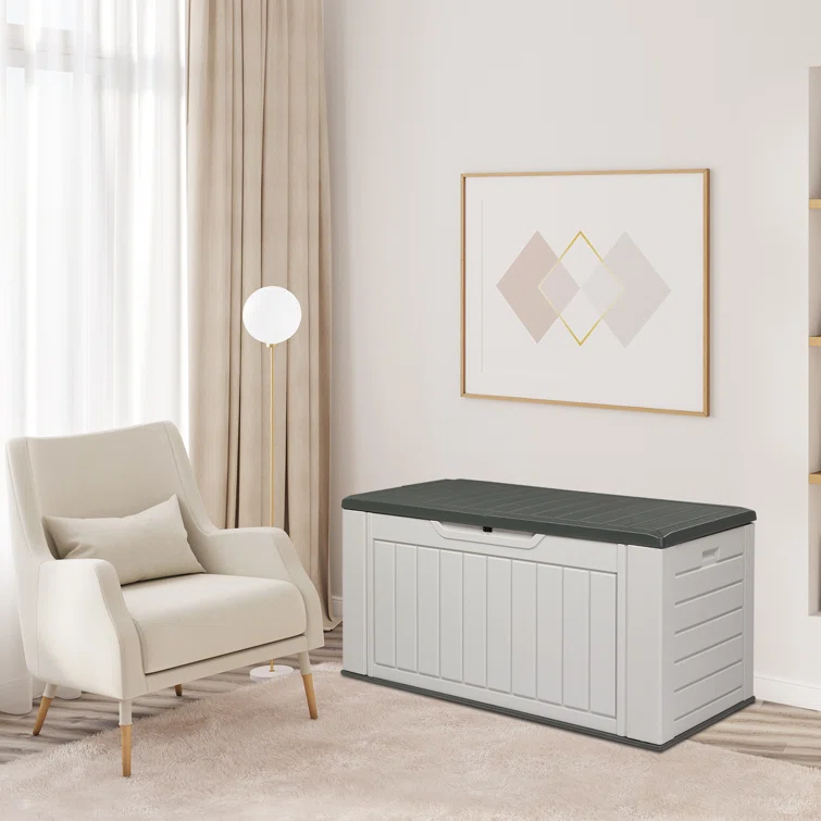 Winado 58.9'' W 158 Gallons Water Resistant Polyethylene Plastic Lockable Deck Box