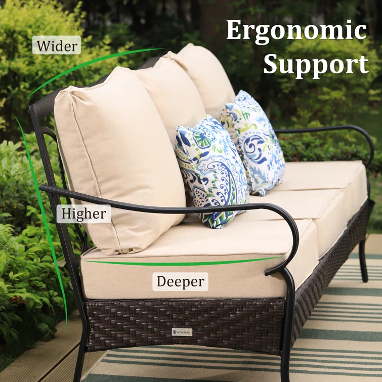 Tapasi 5-7 Person Patio Conversation Set with Swiveling Lounge Chairs