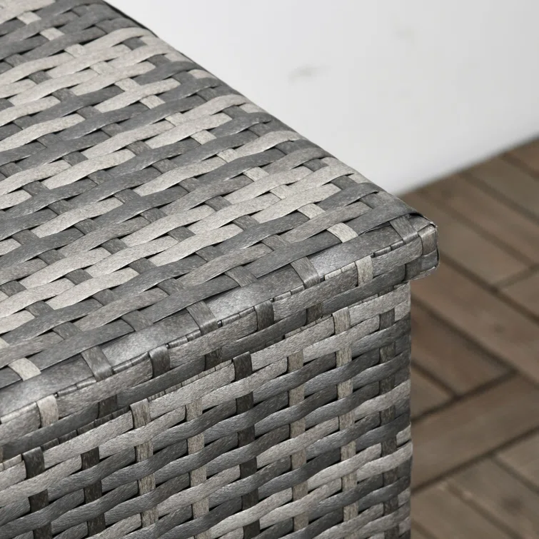 Outsunny 113 Gallon Water Resistant Wicker Deck Box