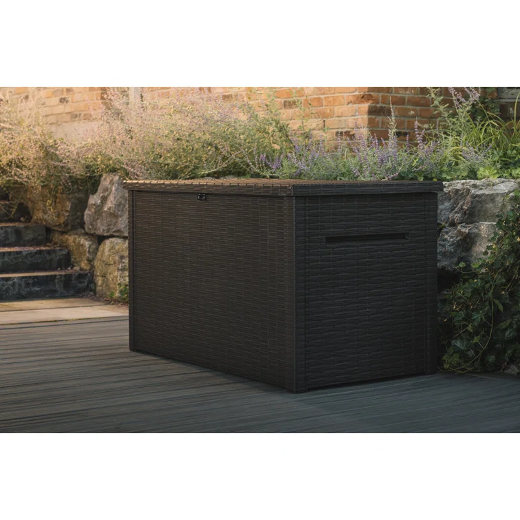 Keter Java 230 Gallon XXL Durable Resin Outdoor Storage and Organization Deck Box Ideal For Garden Patio Furniture and Supplies