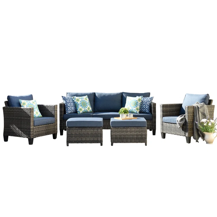 Kaniha 5 - Person Outdoor Seating Group with Cushions