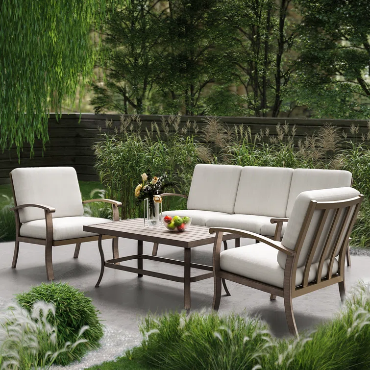 Kannyn 5 - Person Outdoor Seating Group with Cushions