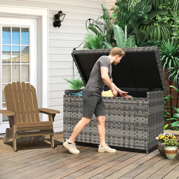 YITA 230 Gallon Wicker Deck Box