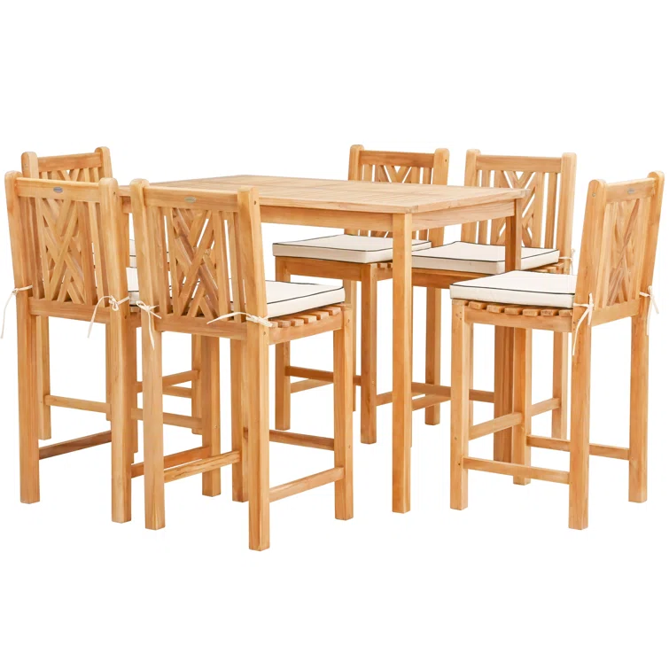 6 - Person Rectangular Outdoor Dining Set with Cushions