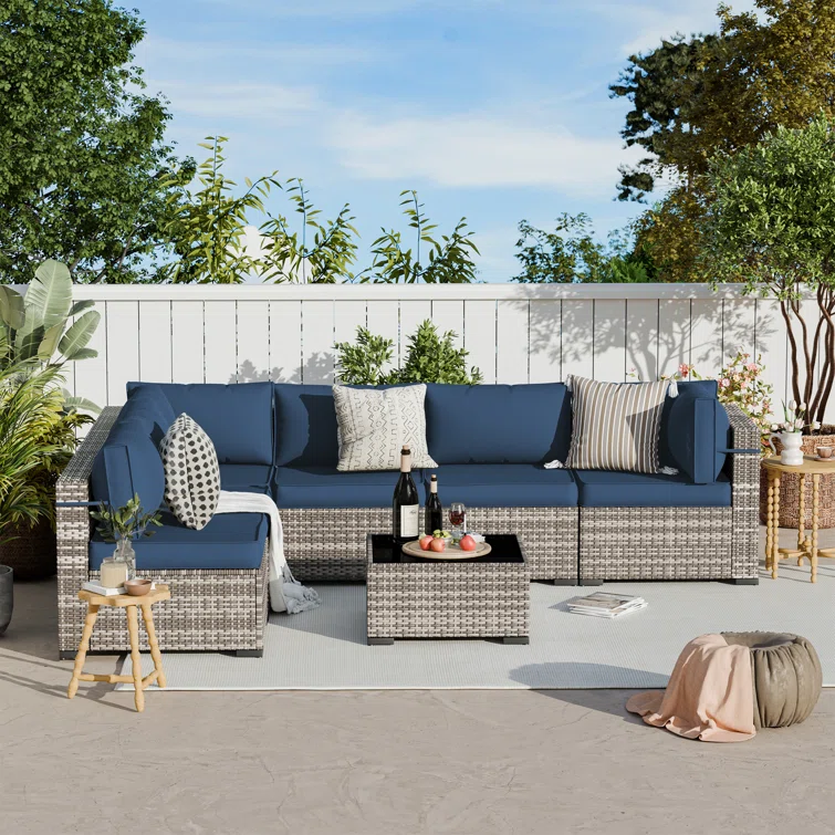 Cawanna 6 - Person Outdoor Seating Group with Cushions