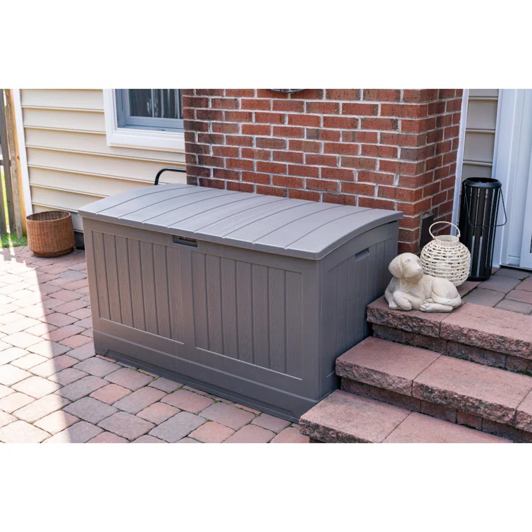 Suncast 200 Gallon Water Resistant Deck Box in Stoney