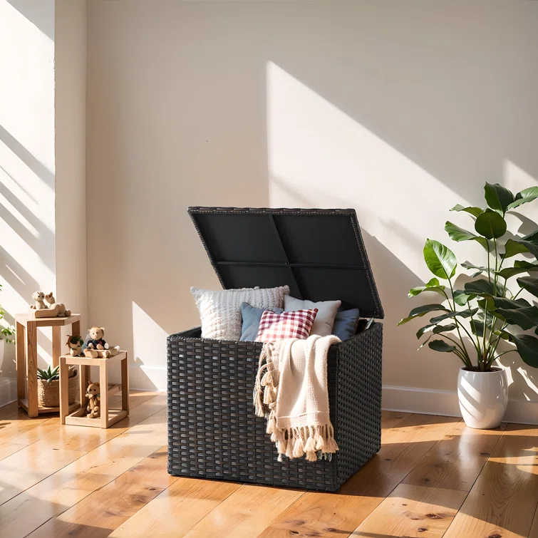 Belord 70 Gallons Outdoor Wicker Water Resistant Storage Deck Box