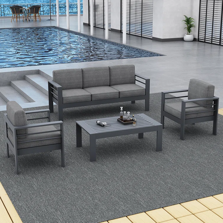 Searl 5 - Person Outdoor Seating Group with Cushions