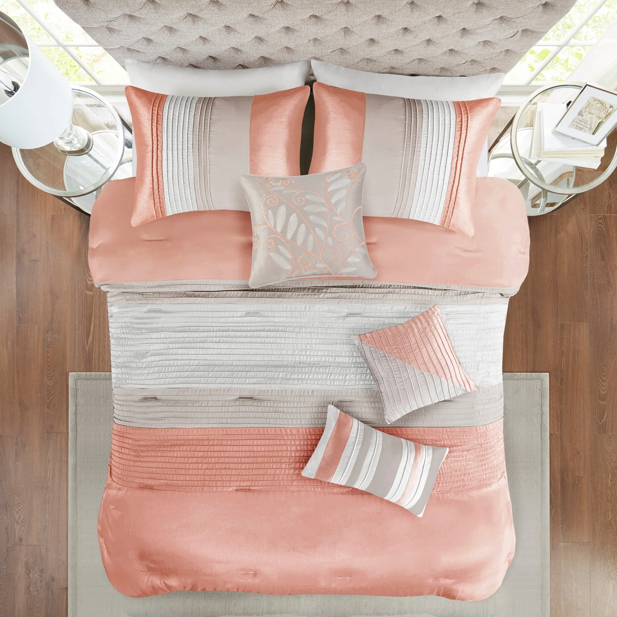Madison Park Olympia 7-piece Coral Comforter Set