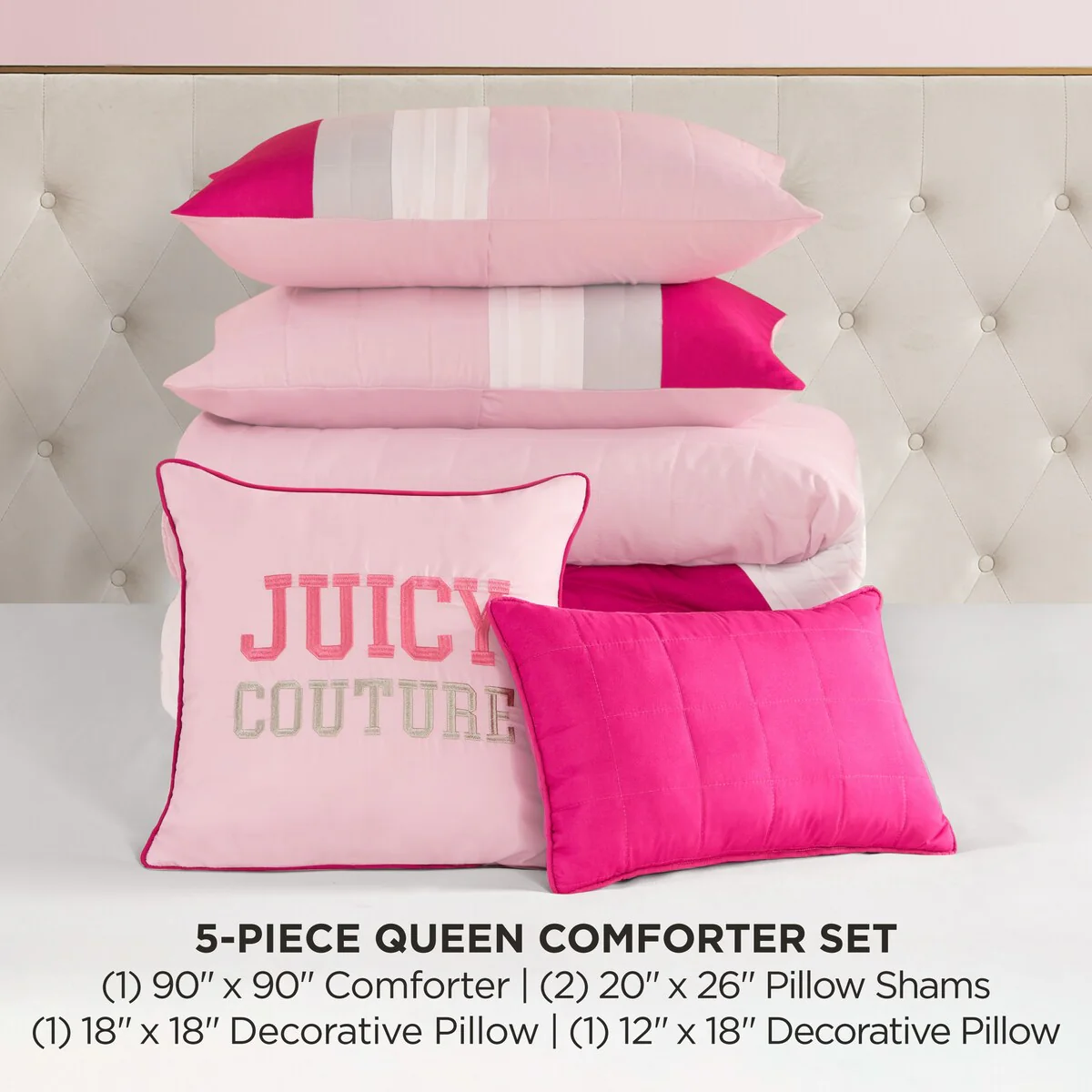 Juicy Couture Color Blocked Designer Comforter Sets