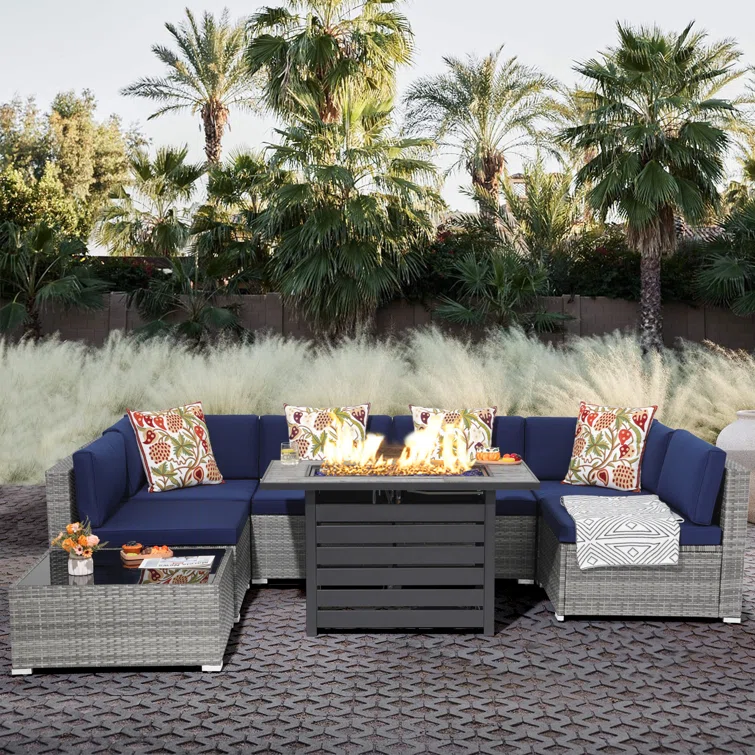 Sanjaya 6 - Person Outdoor Seating Group with Cushions