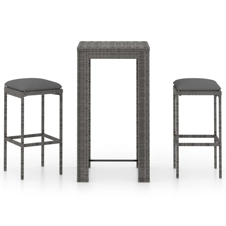 Patio Bar Set Outdoor Bistro Set Bar Stool Bistro Table Poly Rattan